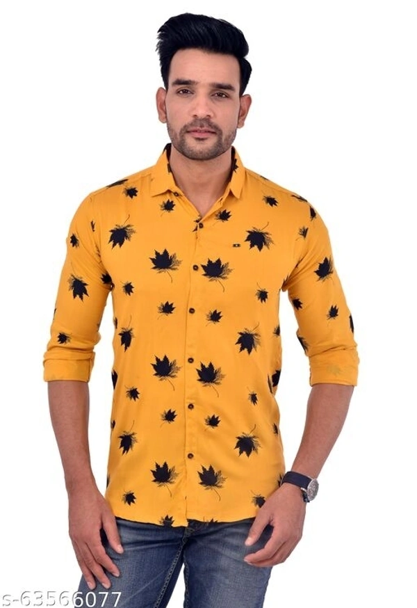 Full Sleeves Printed Floral Causal Shirt - XL