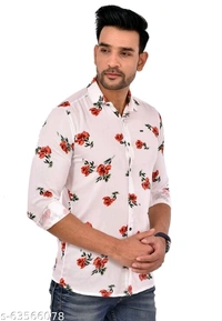 Full Sleeves Printed Floral Causal Shirt - XL