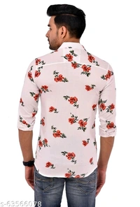 Full Sleeves Printed Floral Causal Shirt - XL