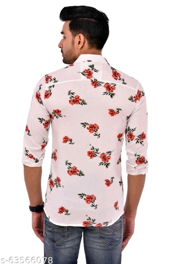 Full Sleeves Printed Floral Causal Shirt - XL
