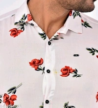 Full Sleeves Printed Floral Causal Shirt - XL