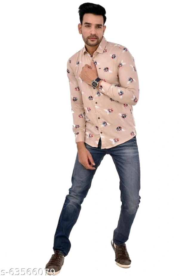 Full Sleeves Printed Floral Causal Shirt - M