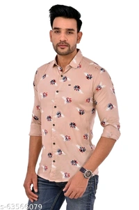 Full Sleeves Printed Floral Causal Shirt - M