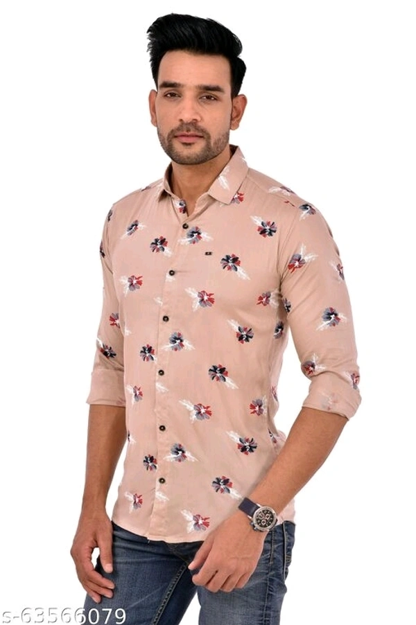 Full Sleeves Printed Floral Causal Shirt - M