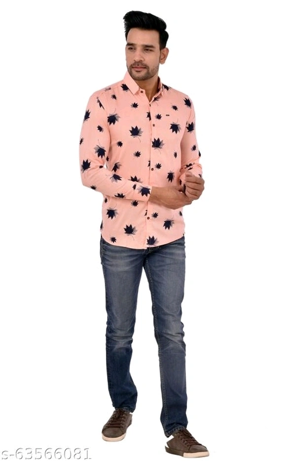 Full Sleeves Printed Floral Causal Shirt - XL