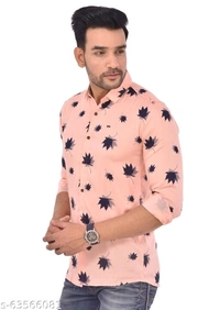 Full Sleeves Printed Floral Causal Shirt - XL