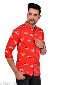 Full Sleeves Printed Floral Causal Shirt - M