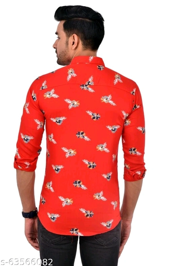 Full Sleeves Printed Floral Causal Shirt - M