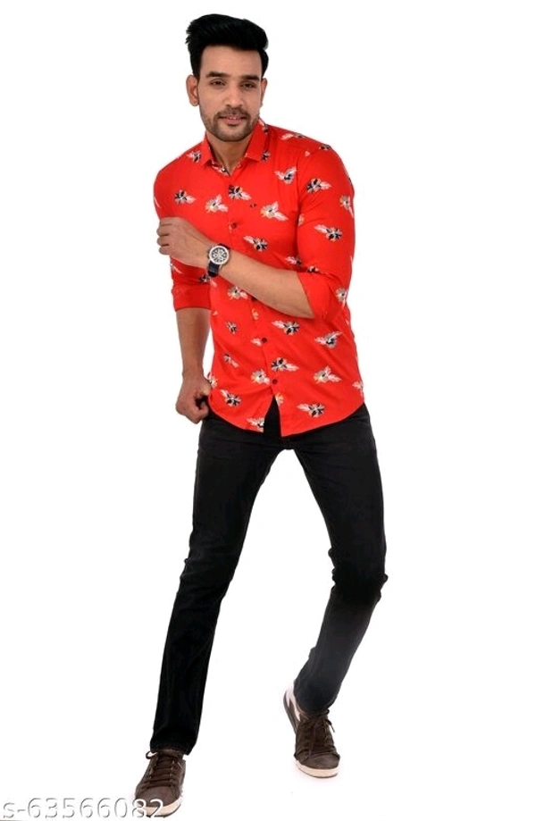 Full Sleeves Printed Floral Causal Shirt - L