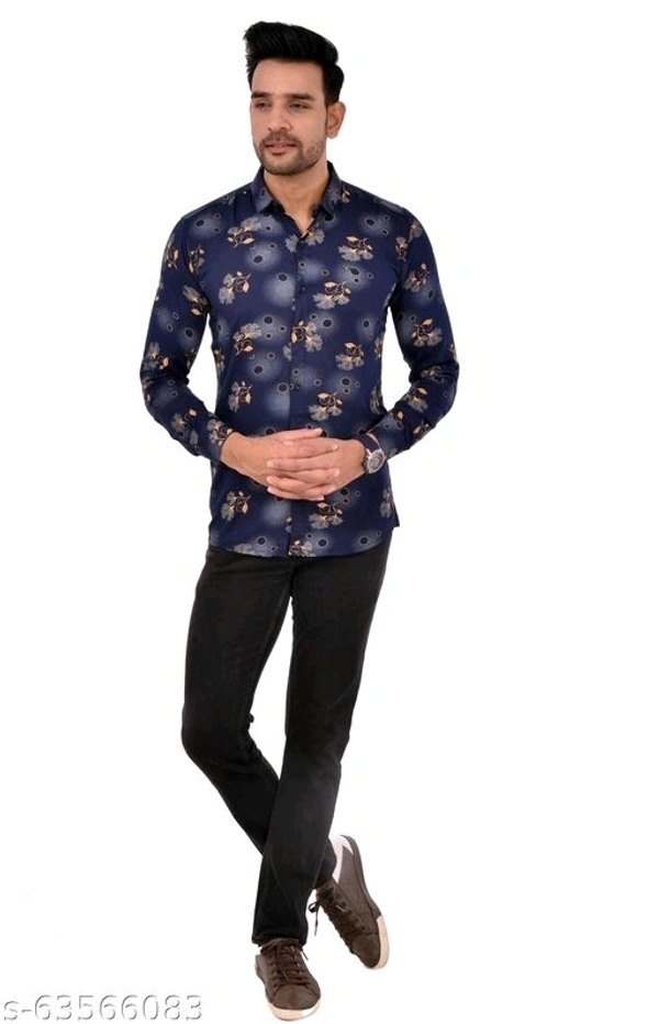 Full Sleeves Printed Floral Causal Shirt - L