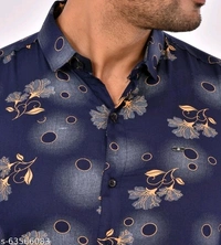 Full Sleeves Printed Floral Causal Shirt - L