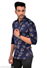 Full Sleeves Printed Floral Causal Shirt - XL