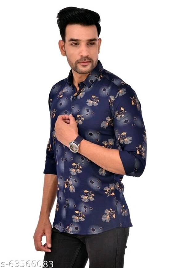 Full Sleeves Printed Floral Causal Shirt - XL
