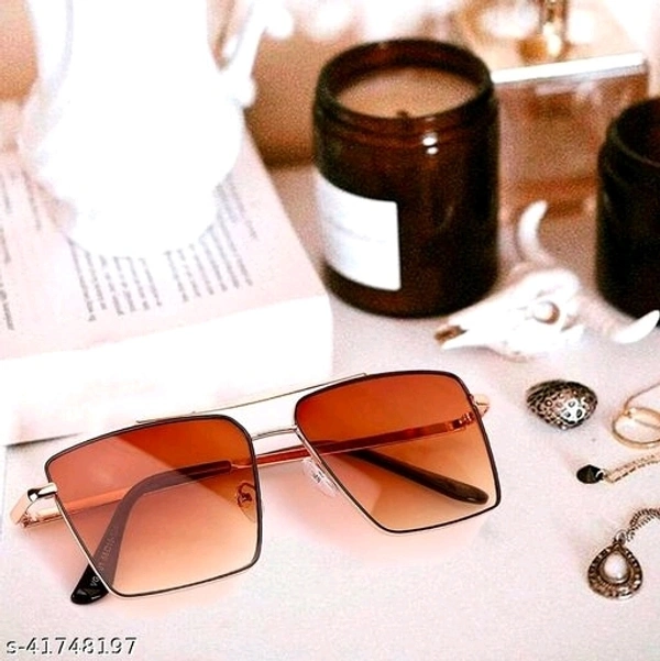 Retro Rectangular Aviator Sunglasses Premium Glass Lens Flat Metal Sun Glasses Men Women