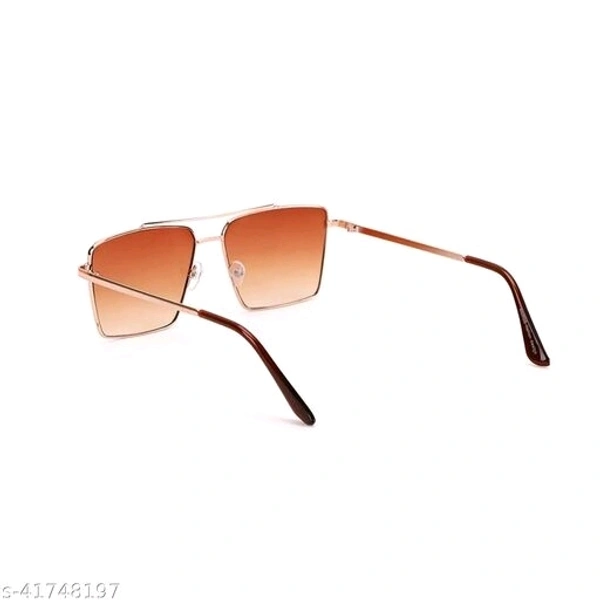 Retro Rectangular Aviator Sunglasses Premium Glass Lens Flat Metal Sun Glasses Men Women