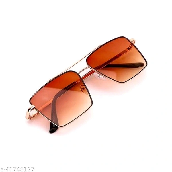 Retro Rectangular Aviator Sunglasses Premium Glass Lens Flat Metal Sun Glasses Men Women