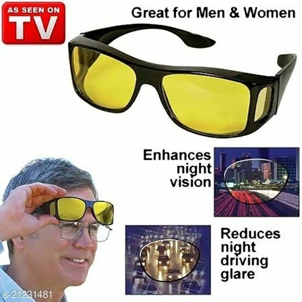 HD Vision Day & Night Unisex HD Vision Goggles Sunglasses Men/Women Driving Glasses Sun Glasses (Yellow-Black) Combo Pack Set of 2