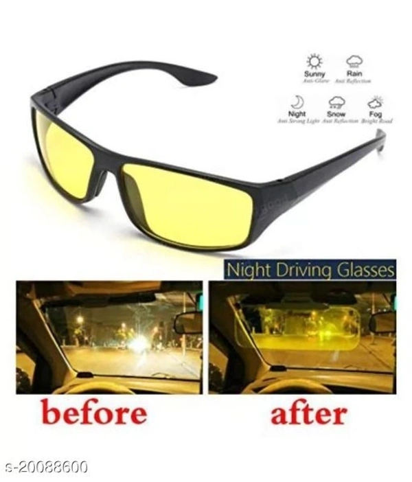 Night Vision Super Clear Helmet Glass Glasses For Biker Car & Bike Perfect Night Driving For Car & Bike PACK OF 1  Yellow