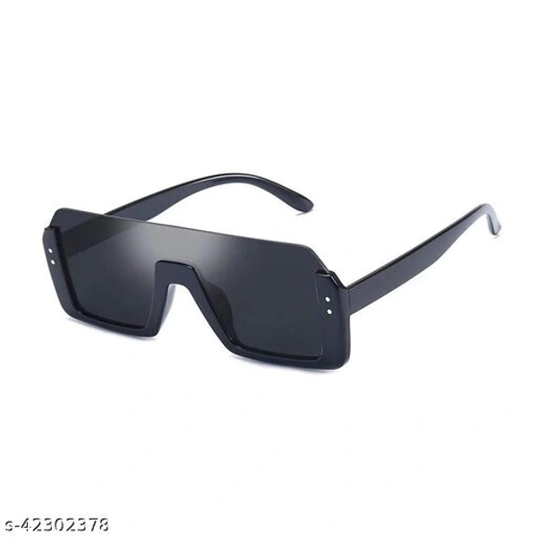 Adhvik Unisex Black Color Square Half Rim Sunglass Inspired from Shahid Kapoor and Sahil Khan Sunglasses