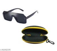 Adhvik Unisex Black Color Square Half Rim Sunglass Inspired from Shahid Kapoor and Sahil Khan Sunglasses
