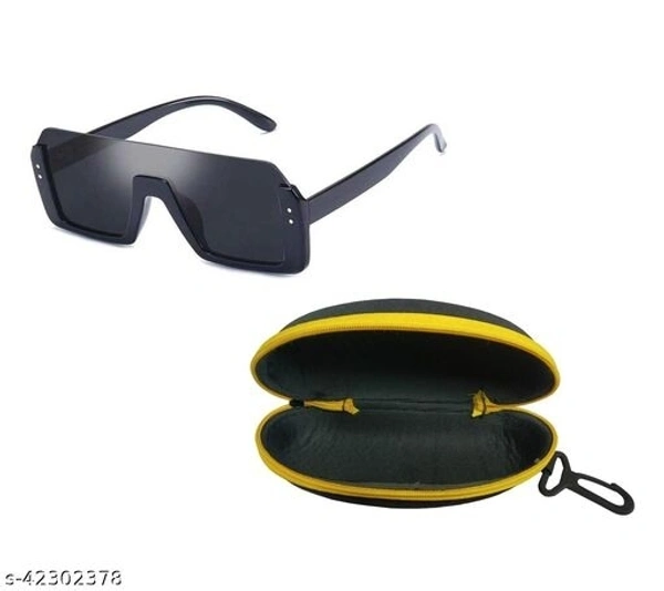 Adhvik Unisex Black Color Square Half Rim Sunglass Inspired from Shahid Kapoor and Sahil Khan Sunglasses