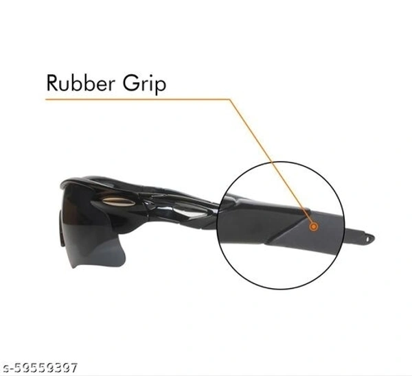 Unisex Sports Sunglasses (Black) For Cricket, Cycling, Running and many more Games
