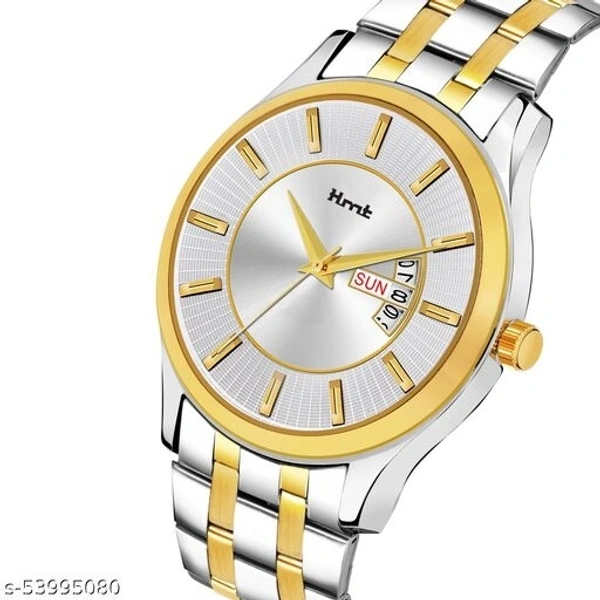 EHMT HM-336-SILVER DAY AND DATE ANALOG WATCH FOR MEN.