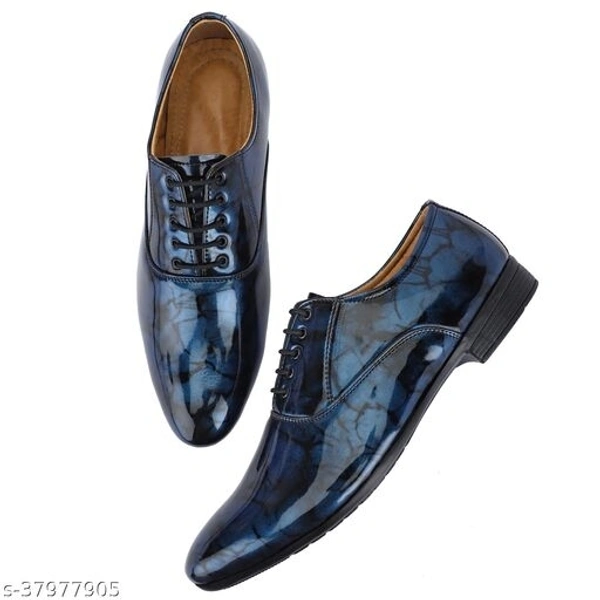 PAYGOOD Men's Red Partywear Patent Lace up Formal Shoe - 9