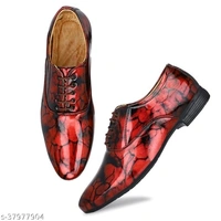 PAYGOOD Men's Red Partywear Patent Lace up Formal Shoe - 6