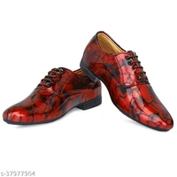 PAYGOOD Men's Red Partywear Patent Lace up Formal Shoe - 6