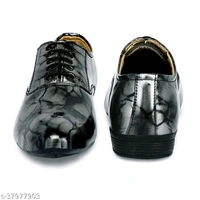 PAYGOOD Men's Silver Partywear Patent Lace up Formal Shoe - 6