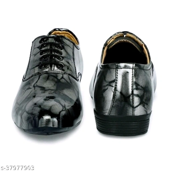 PAYGOOD Men's Silver Partywear Patent Lace up Formal Shoe - 6