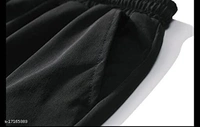 Streetwear HipHop Black Elastic Waist Punk Pant with Ribbons - 34