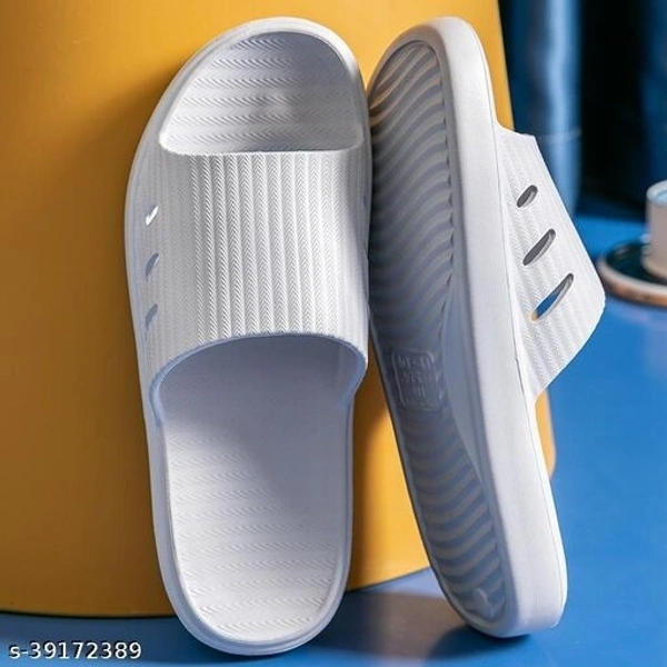 DRUNKEN Slipper For Men's Flip Flops House Slides Home Bathroom Clogs Massage Outdoor Grey - 9