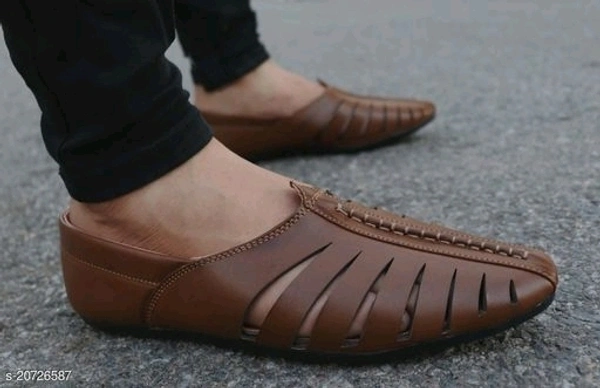 Stylish Men's PVC Brown Casual Shoes - 6