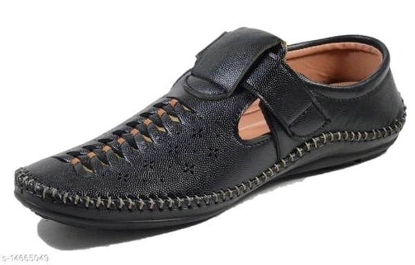 Ethnic Men's TPR Black Casual Shoes - 9