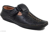 Ethnic Men's TPR Black Casual Shoes - 10