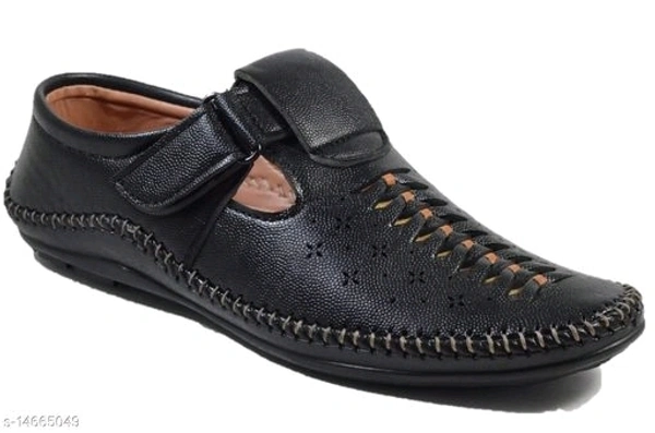 Ethnic Men's TPR Black Casual Shoes - 10
