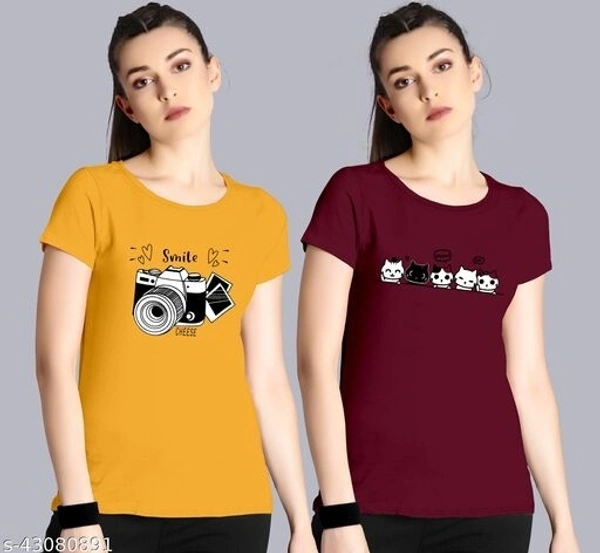 Combo Classic Designer Women Tshirts - M