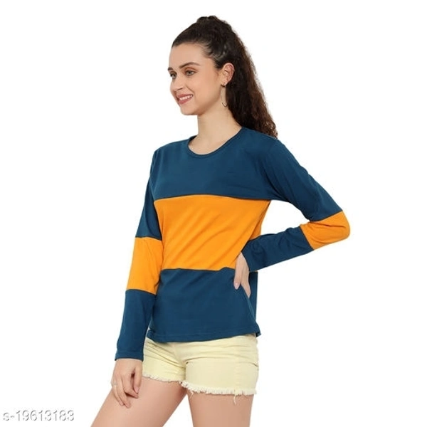 BI FASHION Women's colorblocked designer T-shirts - XL