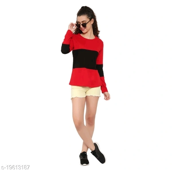 BI FASHION Women's colorblocked designer T-shirts - M