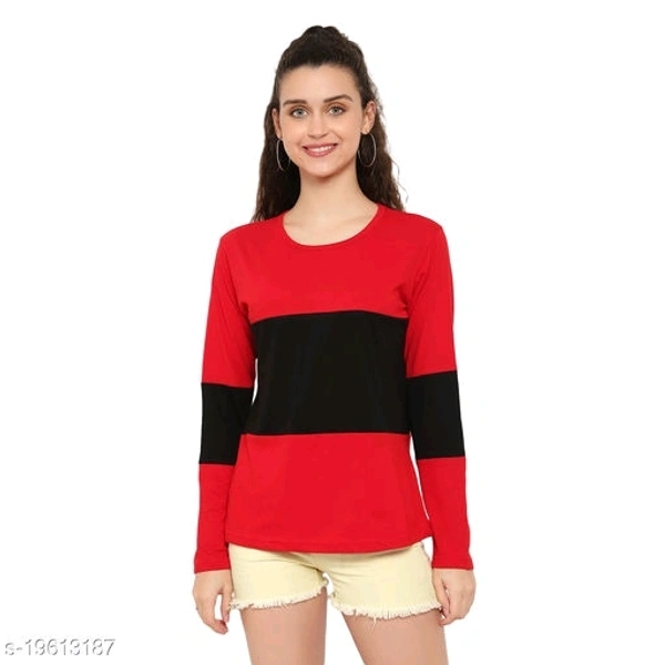 BI FASHION Women's colorblocked designer T-shirts - M