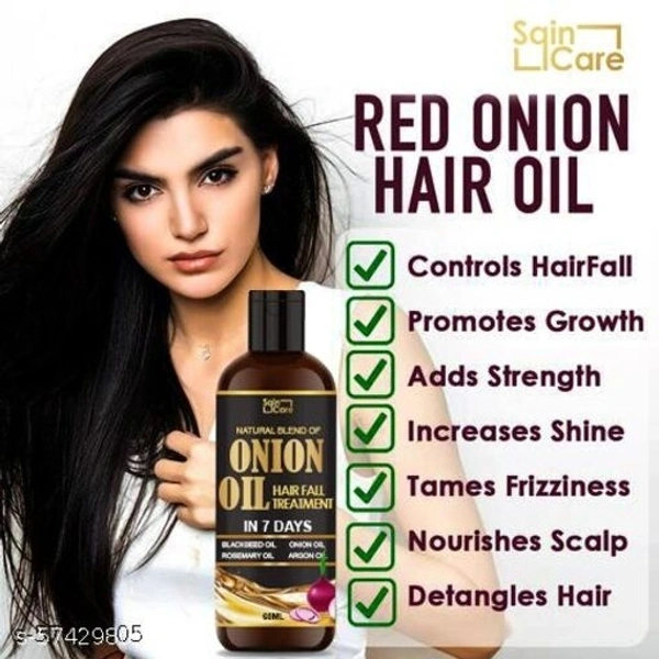 Sqincare Onion Hair Oil 7 Day Challenge for Hair growth (Pack of 1)