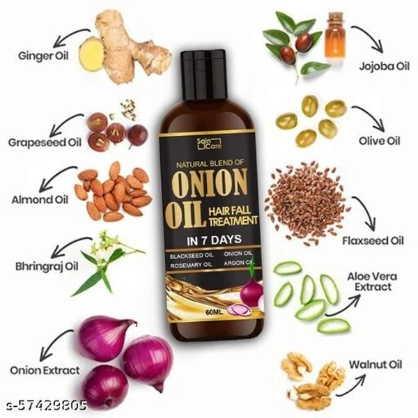 Sqincare Onion Hair Oil 7 Day Challenge for Hair growth (Pack of 1)