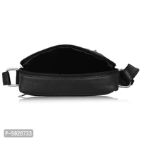 Trendy Black Vegan Leather Messenger Bag for Unisex