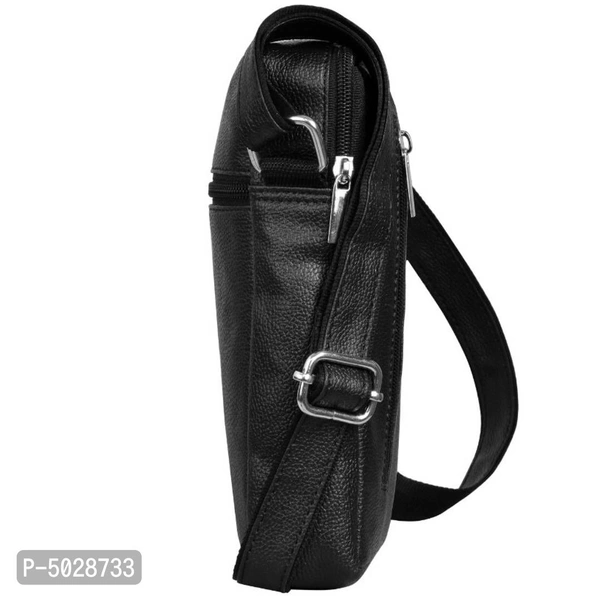 Trendy Black Vegan Leather Messenger Bag for Unisex