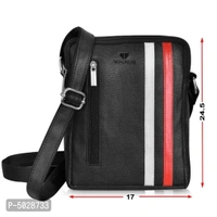 Trendy Black Vegan Leather Messenger Bag for Unisex