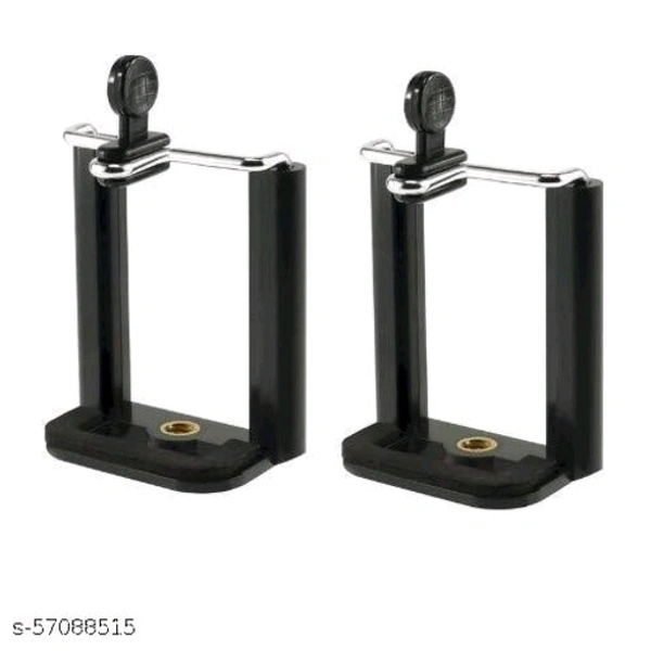 Rhymestore Universal Tripod Clip Holder Clip for Mobile Camera Holder and Tripod Mount Holder Monopod Holder(Black, Set of 2)