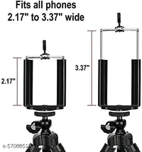 Rhymestore Universal Tripod Clip Holder Clip for Mobile Camera Holder and Tripod Mount Holder Monopod Holder(Black, Set of 2)