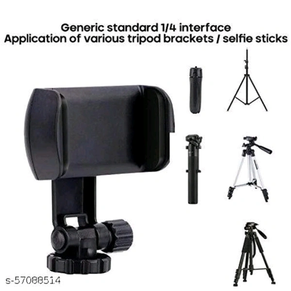 Rhymestore® 360 Universal Multifunctional Mobile Holder Clip for All Mobile Camera Holder and Tripod Mount Holder - Black